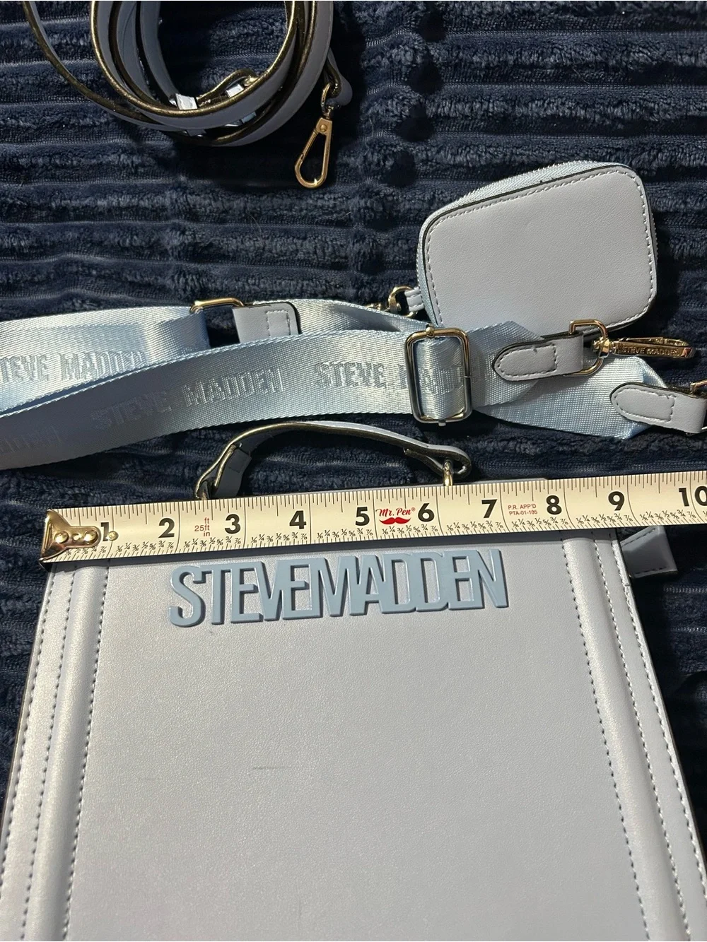 Steve Madden Bevelyn Light Blue Crossbody Bag with Removable Strap - Picture 5 of 14
